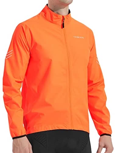 INBIKE Men’s Waterproof Breathable Rain Jackets Cycling Running Windbreaker Raincoat Lightweight Reflective