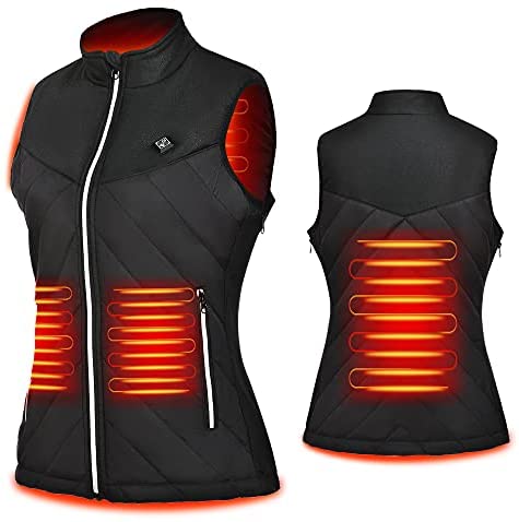 BRQRD Women’s Lightweight Heated Vest,USB Rechargeable Heated jacket for Hunting,Fishing,Hiking (Battery Included)
