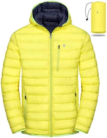 Little Donkey Andy Men’s Packable Lightweight Puffer Jacket Hooded Windproof Winter Coat with Recycled Insulation