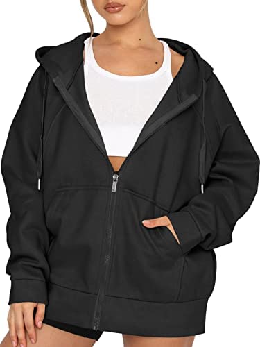 LASLULU Womens Zip Up Hoodies Fleece Lined Jacket Athletic Sweatshirts Long Sleeves Drawstring Hoodie Sweater Thumb Hole