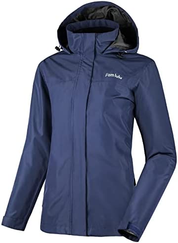 PAMLULU Women’s Waterproof Rain Coat Lightweight Windbreaker Hiking Travel Outdoor Rain Jacket