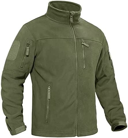 BIYLACLESEN Men’s Polar Fleece Jacket Military Tactical Softshell Jackets Warm Winter Coats Full Zip Hiking Work Outerwear