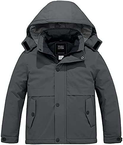 ZSHOW Boys’ Waterproof Ski Jacket Warm Winter Coat Thick Hooded Rain Jacket Snow Coat