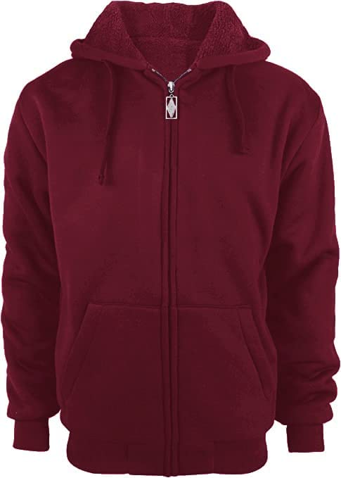 IGEEKWELL Hoodies for Men Zip Up Heavyweight Sweatshirt – Full Zip Sherpa Lined Jacket