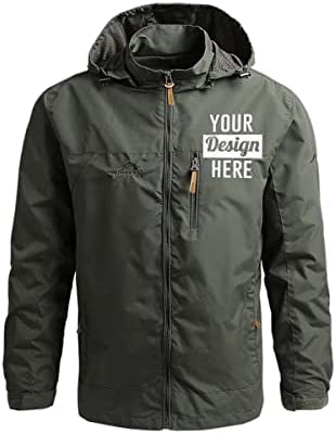 Custom Jacket For Men Personalized Jacket Outdoor Lightweight Hooded Coat Windbreaker Jackets