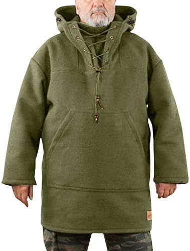 Winter Men’s Leisure Jacket, Men’s Wool Heavy Coat, Hooded Sweatshirt S-5XL