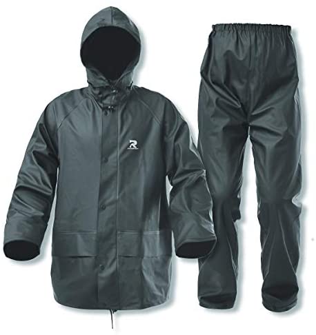 RainRider Rain Suits for Men Women Waterproof Heavy Duty Raincoat Fishing Rain Gear Jacket and Pants Hideaway Hood