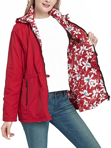 Bellivera Women Reversible jacket, Spring Fashion Casual Short Hooded Lightweight Thin Printed Coat