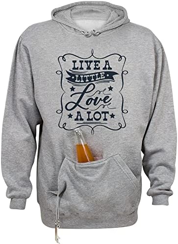 Live A Little, Love A Lot Beer Holder Tailgate Hoodie Sweatshirt Unisex