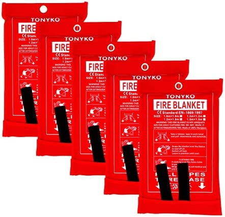 TONYKO Emergency Fire Blankets , Flame Retardant Protection and Heat Insulation Designed for Kitchen,Fireplace,Grill,Car,Camping