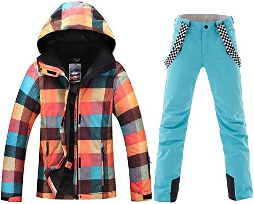 Women Ski Jacket & Pant Set Snow Suit Waterproof Windproof Snowboard Suit Snow Coats for Winter Outdoor Sport