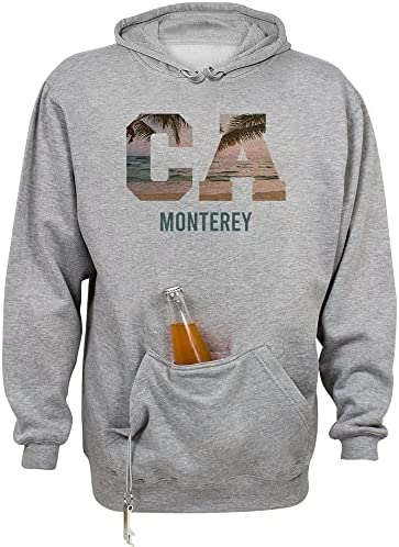 TeesAndTankYou California Monterey Beach Trip Beer Holder Tailgate Hoodie Sweatshirt Unisex