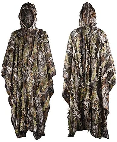 LOOGU Hunting Ghillie Suit, 3D Leafy Camo Suit Military and Shooting Accessories Tactical Gear Clothing for Airsoft, Wildlife Photography Halloween
