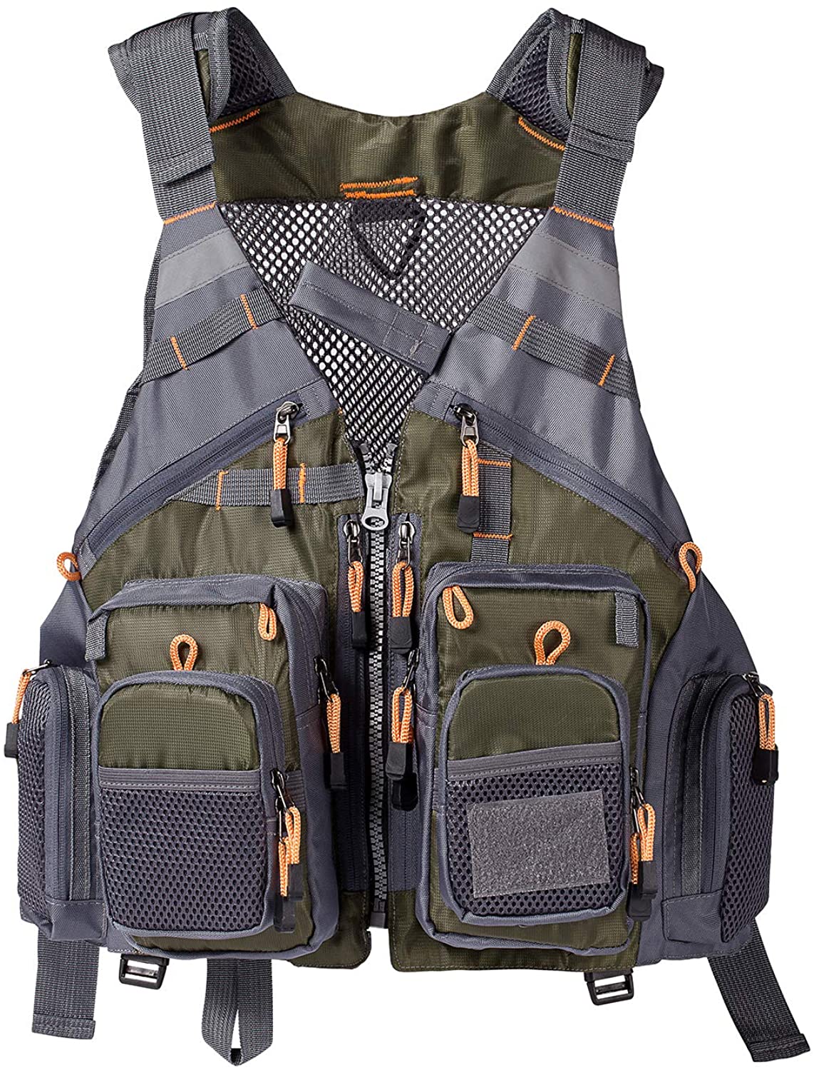 Lightbare Fly Fishing Vest for Men with Pockets for, Army Green, Size One Size