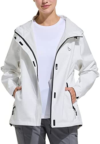 BALEAF Rain Jackets for Women Waterproof 10000mmH2O, Lightweight Raincoat, Hooded Windbreaker for Outdoor Hiking Travel