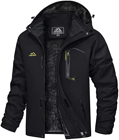 MAGCOMSEN Men’s Winter Coats Waterproof Ski Snow Jacket Warm Fleece Jacket Parka Raincoats with Multi-Pockets