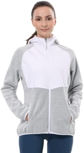 ALPHA CAMP Women’s Fleece Jacket Long-Sleeve Hooded Full-Zip Fleece Jackets with Pockets Soft Polar Lightweight Fleece Coat