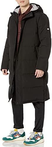 DKNY Men’s Arctic Cloth Hooded Extra Long Parka Jacket