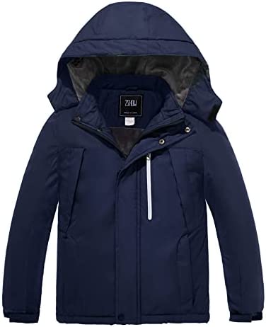 ZSHOW Boys’ Waterproof Ski Jacket Windbproof Hooded Mountain Sportswear Outdoor Raincoat