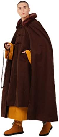 ZanYing Thickened Buddhist Meditation Hooded Cloak Winter Coat Unisex
