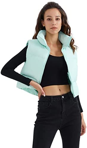 Orolay Women’s Crop Down Vest Outwear Puffer Sleeveless Fashion Vest Jacket Winter Padded Gilet