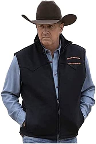 Fab Mart Men’s Kevin YS Costner John Dutton Series Cowboy Lightweight 100% Cotton Costume Vest Jacket