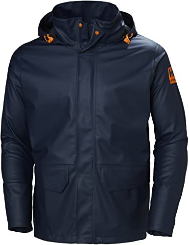 Helly Hansen Workwear Gale Waterproof Jackets for Men Made from Heavy-Duty Polyurethane on Polyester Knit for High Mobility
