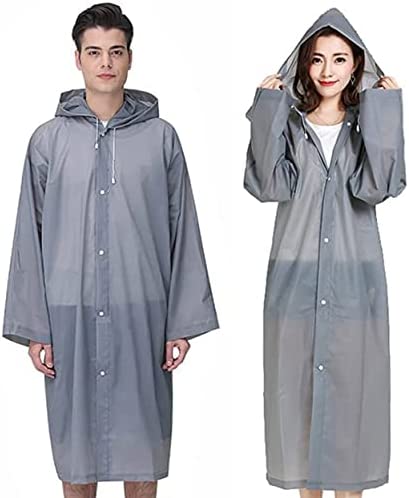 GUKOY Rain Ponchos For Adults Reusable 2 Pack, Raincoats Emergency for Women Men with Hood and Drawstring