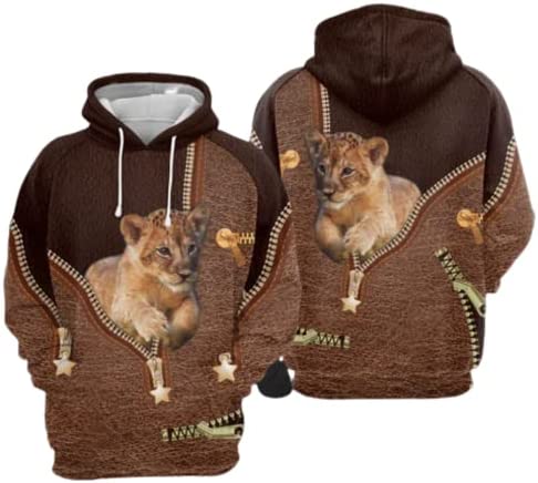 Stylelio – 3D Lion Hoodie For Couple Hoodie Unisex Full Size S-5XL