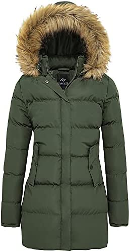 FARVALUE Women’s Winter Coat Thicken Puffer Coat Warm Jacket with Removable Fur Hood