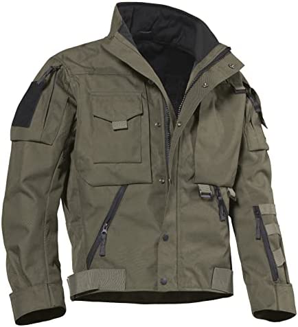 VoLIta Military Jacket for Men 1000D Cordura Tactical Jacket Hard Shell Water Resistant Army Jacket Coat Hiking Bushcraft