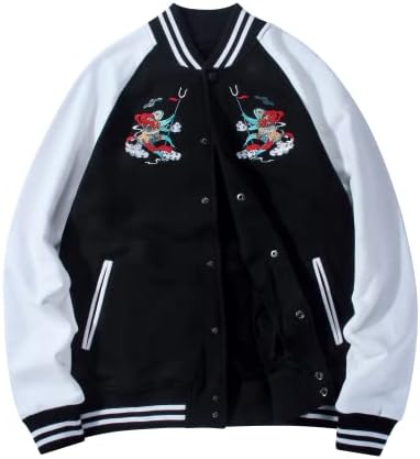 Niepce Inc Japanese Streetwear Embroidered Baseball Varsity Jacket Men