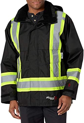 VIKING Professional Journeyman 300D Rip-Stop Fire Retardant Reflective Jacket – Fire Resistant Hi Vis Jackets for Men