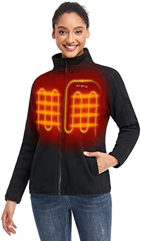 ORORO Women’s Heated Jacket-Full Zip Fleece Jacket with Battery Pack