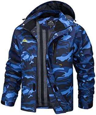 MAGCOMSEN Men’s Lightweight Windbreaker Rain Jacket Raincoat with Detachable Hood for Hiking Fishing Activewear