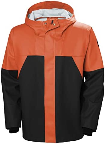 Helly-Hansen Storm Waterproof Rain Jackets for Men Featuring Adjustable Hood with Drawcord and Double Main Fabric Front Flap