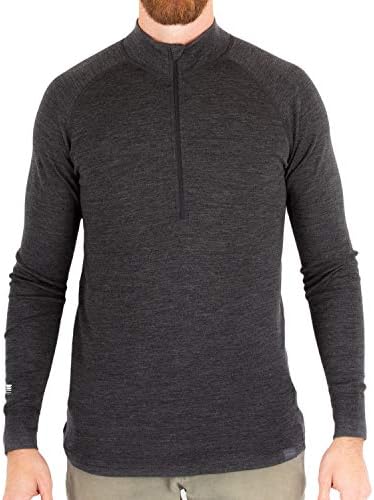 MERIWOOL Mens Base Layer 100% Merino Wool Midweight 250g Half Zip Sweater for Men