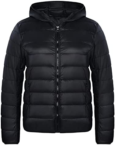 SOLOCOTE Women’s Lightweight Down Puffer Jacket Water-Resistant Warm Hooded Winter Coat