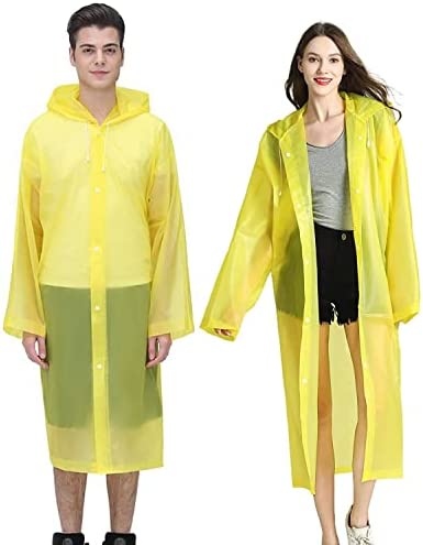 Rain Ponchos for Adults, Reusable Raincoats for Women Men, 2 Pack Emergency Rain Jacket with Hood for Disney Outdoor