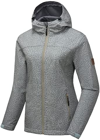 Little Donkey Andy Women’s Softshell Jacket Hooded Windproof Fleece Lined Jackets, Water Repellent and Lightweight
