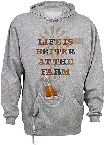 TeesAndTankYou Life is Better at The Farm (Country) Beer Holder Tailgate Hoodie Sweatshirt Unisex