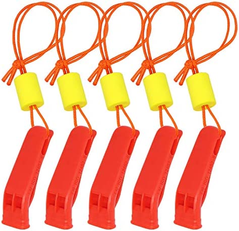SAMSFX Safety Float Whistle with Lanyard Floating for Marine Boating Camping Hiking Hunting Fishing Survival Rescue Signaling