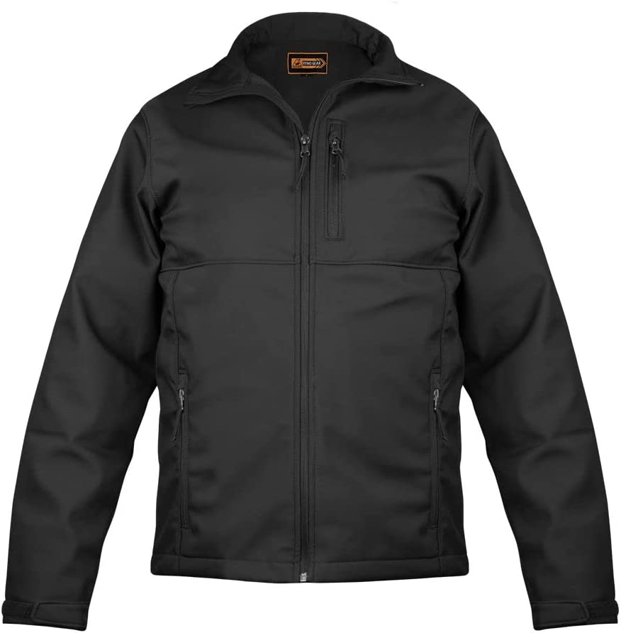 RYNO GEAR Men’s Soft Shell Jacket Windproof Water-Resistant SoftShell Jacket Fleece Lineed All Season Jacket, Full Zip Up