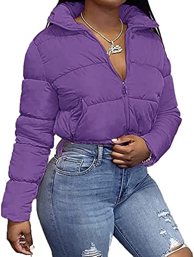 Women’s Long Sleeve High Neck lightweight Coat Solid Color Jacket Full Zipper Soft Cropped Jacket Top