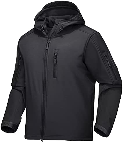 MAGCOMSEN Men’s Tactical Jacket 6 Pockets Fleece Lined Water-Resistant Jacket Soft Shell Winter Coats Military Jacket