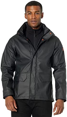 Helly-Hansen Workwear Gale Waterproof Jackets for Men Made from Heavy-Duty Polyurethane on Polyester Knit for High Mobility