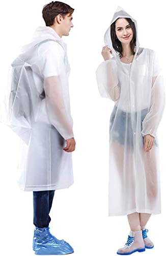 Rain Ponchos for Adults Reusable, 2 Pcs/Single Pack Raincoat for Women Men with Hood