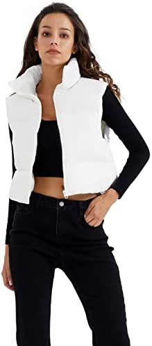 Orolay Women’s Crop Down Vest Outwear Puffer Sleeveless Fashion Vest Jacket Winter Padded Gilet