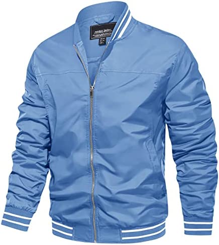TACVASEN Men’s Bomber Jackets Lightweight Windbreaker Spring Fall Full Zip Active Coat Outwear