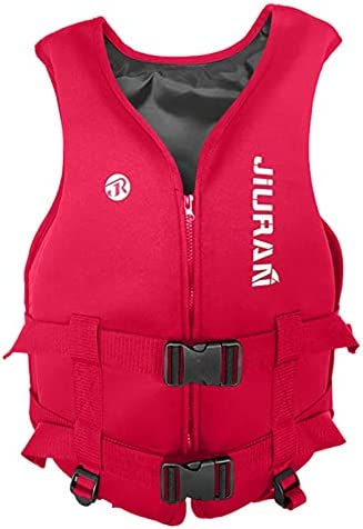 Nvtuuer Unisex Life Jacket Vest Summer Survival Floating Swimsuit with Adjustable Safety Strap Zipper Water-Ware Life Jacket Solid for Men Women Child